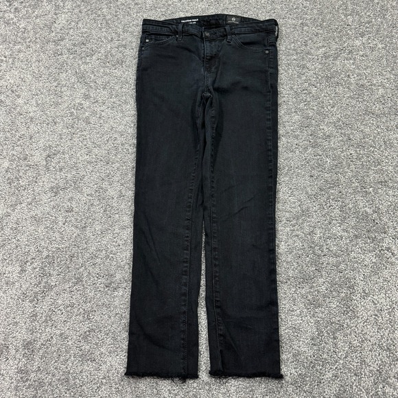 AG Adriano Goldschmied Jeans Womens 25R Black The Stevie Ankle Slim Straight - Picture 1 of 8